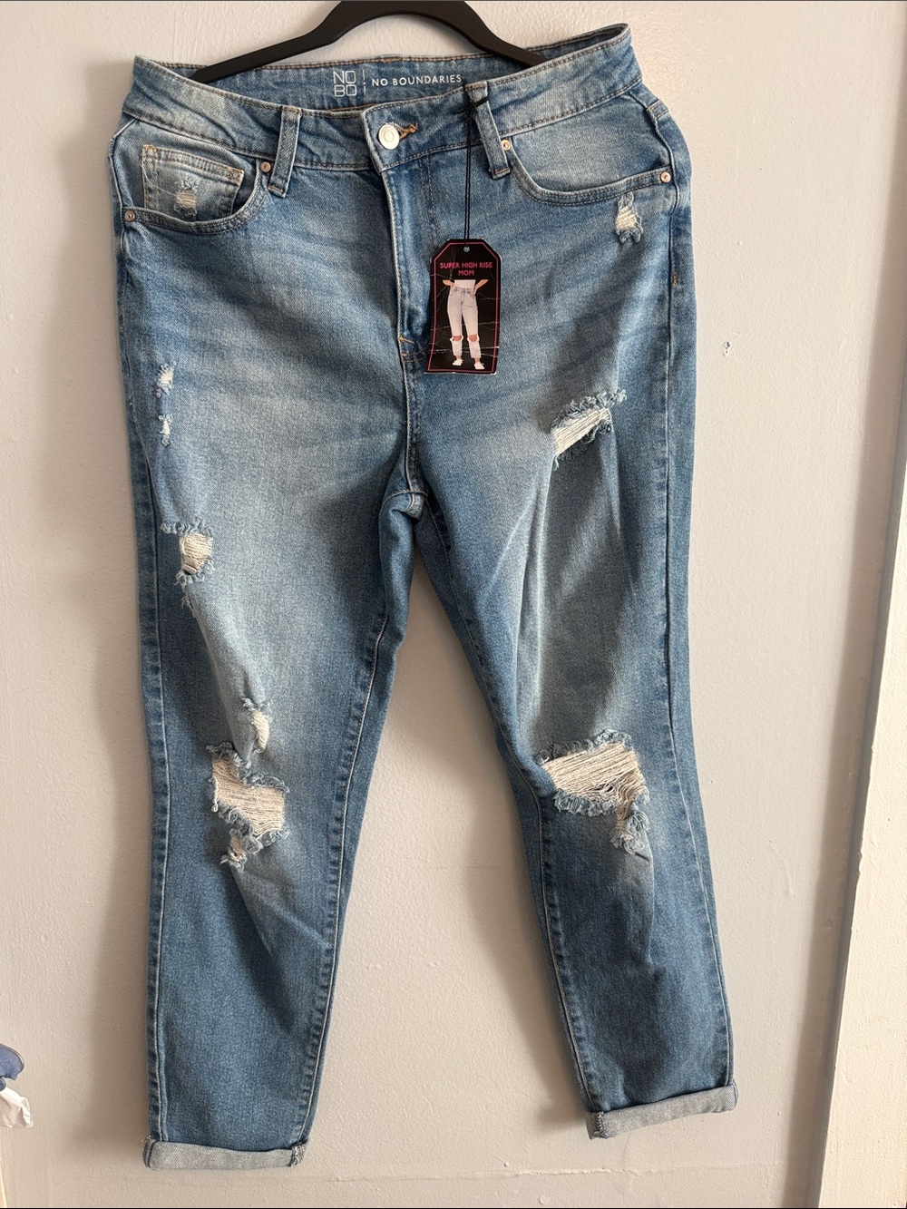 No Boundaries Light Blue Ripped Boyfriend Jeans